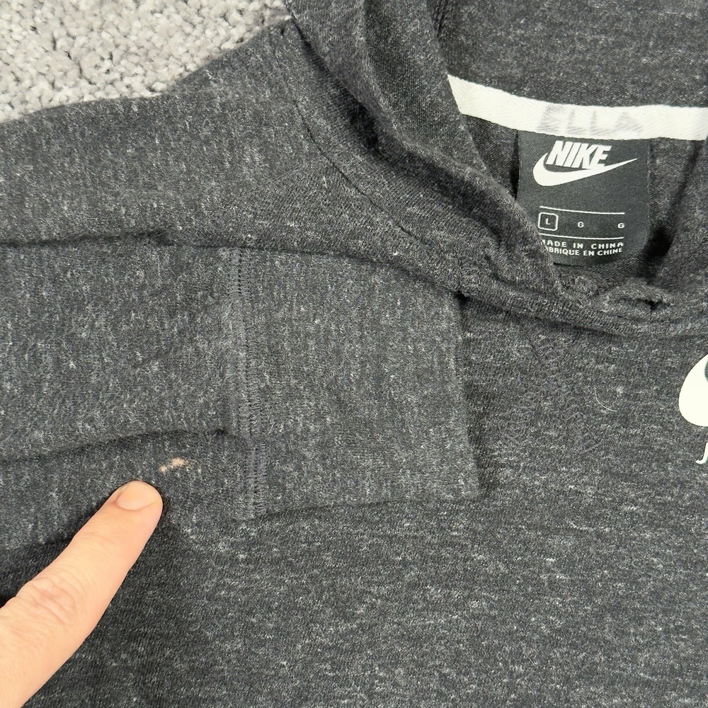 Nike Pullover Hoodie Womens Large Heather Charcoal Long Sleeve Sweatshirt *READ* - Picture 4 of 10